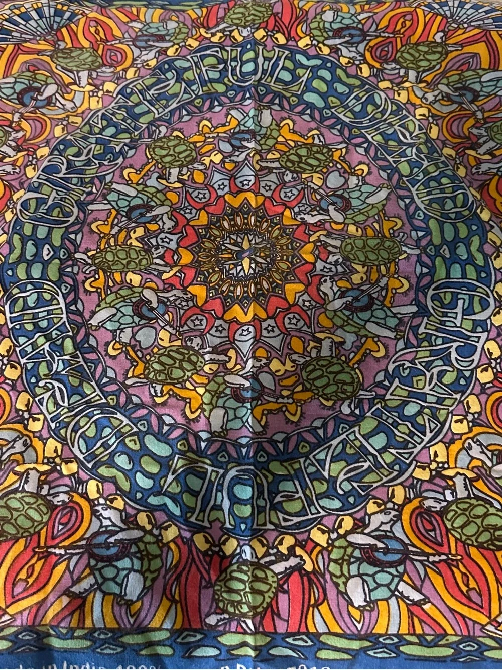 Vibrant Multicolor Grateful Dead Mandala Tortoise Bandana